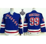 youth nhl jerseys new york rangers #99 gretzky blue[2014 stanley cup]
