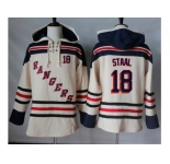 Men's New York Rangers #18 Marc Staal Cream Sawyer Hooded Sweatshirt Stitched NHL Jersey