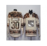 Men's New York Rangers #30 Henrik Lundqvist Cream Camo Stitched NHL Jersey