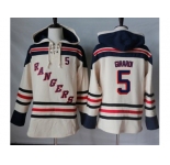 Men's New York Rangers #5 Dan Girardi Cream Sawyer Hooded Sweatshirt Stitched NHL Jersey