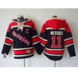 nhl jerseys new york rangers #11 messier dk.blue-red[pullover hooded sweatshirt patch C]