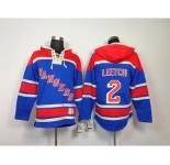 nhl jerseys new york rangers #2 leetch blue[pullover hooded sweatshirt]