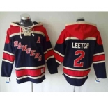 nhl jerseys new york rangers #2 leetch dk.blue-red[pullover hooded sweatshirt][patch A]