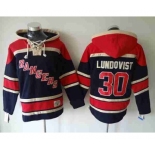 nhl jerseys new york rangers #30 lundqvist dk.blue-red[pullover hooded sweatshirt]