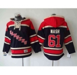 nhl jerseys new york rangers #61 nash dk.blue-red[pullover hooded sweatshirt]