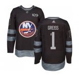 Adidas New York Islanders #1 Thomas Greiss Authentic Black 1917-2017 100th Anniversary NHL Jersey