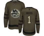 Adidas New York Islanders #1 Thomas Greiss Authentic Green Salute to Service NHL Jersey