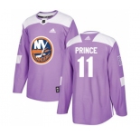 Adidas New York Islanders #11 Shane Prince Authentic Purple Fights Cancer Practice NHL Jersey