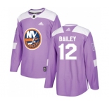 Adidas New York Islanders #12 Josh Bailey Authentic Purple Fights Cancer Practice NHL Jersey