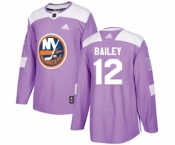 Adidas New York Islanders #12 Josh Bailey Authentic Purple Fights Cancer Practice NHL Jersey