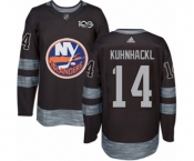 Adidas New York Islanders #14 Tom Kuhnhackl Authentic Black 1917-2017 100th Anniversary NHL Jersey