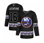 Adidas New York Islanders #16 Pat LaFontaine Authentic Black Team Logo Fashion NHL Jersey