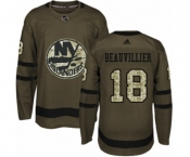 Adidas New York Islanders #18 Anthony Beauvillier Authentic Green Salute to Service NHL Jersey