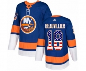 Adidas New York Islanders #18 Anthony Beauvillier Authentic Royal Blue USA Flag Fashion NHL Jersey