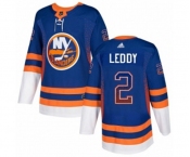 Adidas New York Islanders #2 Nick Leddy Authentic Royal Blue Drift Fashion NHL Jersey