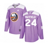 Adidas New York Islanders #24 Scott Mayfield Authentic Purple Fights Cancer Practice NHL Jersey