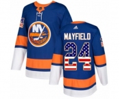 Adidas New York Islanders #24 Scott Mayfield Authentic Royal Blue USA Flag Fashion NHL Jersey