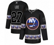 Adidas New York Islanders #27 Anders Lee Authentic Black Team Logo Fashion NHL Jersey