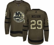 Adidas New York Islanders #29 Brock Nelson Authentic Green Salute to Service NHL Jersey