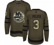 Adidas New York Islanders #3 Adam Pelech Authentic Green Salute to Service NHL Jersey