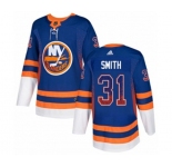 Adidas New York Islanders #31 Billy Smith Authentic Royal Blue Drift Fashion NHL Jersey