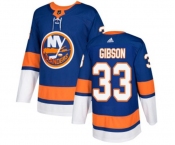 Adidas New York Islanders #33 Christopher Gibson Authentic Royal Blue Home NHL Jersey