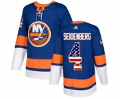 Adidas New York Islanders #4 Dennis Seidenberg Authentic Royal Blue USA Flag Fashion NHL Jersey