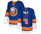 Adidas New York Islanders #4 Robin Salo Authentic Royal Blue USA Flag Fashion NHL Jersey