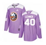 Adidas New York Islanders #40 Robin Lehner Authentic Purple Fights Cancer Practice NHL Jersey