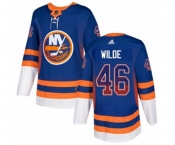 Adidas New York Islanders #46 Bode Wilde Authentic Royal Blue Drift Fashion NHL Jersey