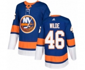 Adidas New York Islanders #46 Bode Wilde Authentic Royal Blue Home NHL Jersey