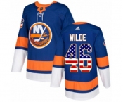Adidas New York Islanders #46 Bode Wilde Authentic Royal Blue USA Flag Fashion NHL Jersey