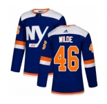 Adidas New York Islanders #46 Bode Wilde Premier Blue Alternate NHL Jersey