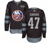 Adidas New York Islanders #47 Leo Komarov Authentic Black 1917-2017 100th Anniversary NHL Jersey