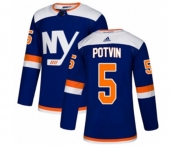 Adidas New York Islanders #5 Denis Potvin Authentic Blue Alternate NHL Jersey