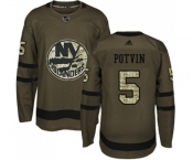 Adidas New York Islanders #5 Denis Potvin Authentic Green Salute to Service NHL Jersey