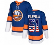 Adidas New York Islanders #51 Valtteri Filppula Authentic Royal Blue USA Flag Fashion NHL Jersey