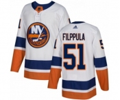Adidas New York Islanders #51 Valtteri Filppula Authentic White Away NHL Jersey
