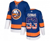 Adidas New York Islanders #53 Casey Cizikas Authentic Royal Blue USA Flag Fashion NHL Jersey