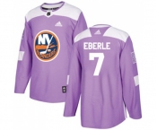 Adidas New York Islanders #7 Jordan Eberle Authentic Purple Fights Cancer Practice NHL Jersey