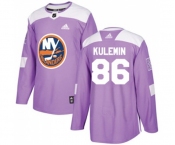 Adidas New York Islanders #86 Nikolay Kulemin Authentic Purple Fights Cancer Practice NHL Jersey