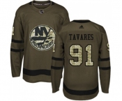 Adidas New York Islanders #91 John Tavares Authentic Green Salute to Service NHL Jersey