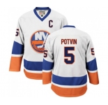 CCM New York Islanders #5 Denis Potvin Authentic White Throwback NHL Jersey