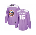 Men Adidas New York Islanders #16 Pat LaFontaine Purple Authentic Fights Cancer Stitched NHL Jersey
