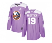 Men Adidas New York Islanders #19 Bryan Trottier Purple Authentic Fights Cancer Stitched NHL Jersey