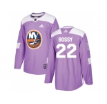 Men Adidas New York Islanders #22 Mike Bossy Purple Authentic Fights Cancer Stitched NHL Jersey