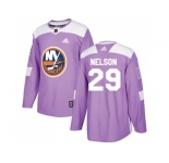 Men Adidas New York Islanders #29 Brock Nelson Purple Authentic Fights Cancer Stitched NHL Jersey