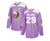 Men Adidas New York Islanders #29 Brock Nelson Purple Authentic Fights Cancer Stitched NHL Jersey
