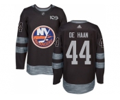 Men Adidas New York Islanders #44 Calvin De Haan Black 1917-2017 100th Anniversary Stitched NHL Jersey
