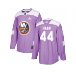 Men Adidas New York Islanders #44 Calvin De Haan Purple Authentic Fights Cancer Stitched NHL Jersey